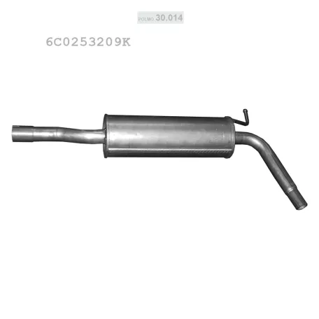 POLMO 30.014 - Kipufogó közép dob SKODA FABIA 1.0 (2014-2021)