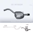 POLMO 31.008 - Kipufogó hátsó dob VOLVO V70 1.6 D, 2.0 D, 2.4 D (2007-2016)