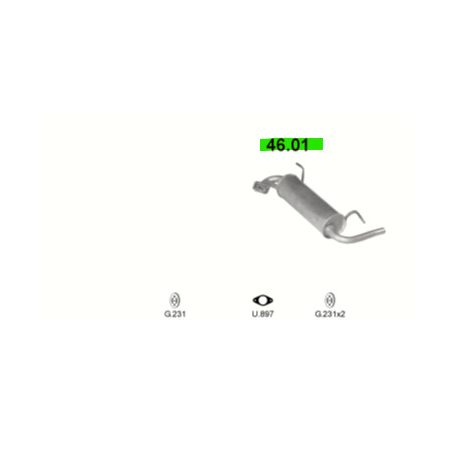 Polmo 46.01 – SUBARU Justy Kipufogó hátsó dob