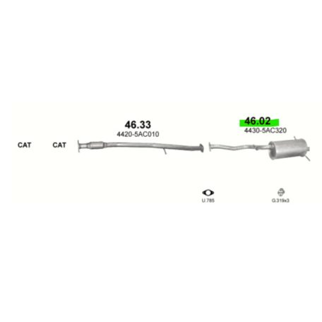 Polmo 46.02 Subaru Legacy/Outback kipufogó hátsó dob