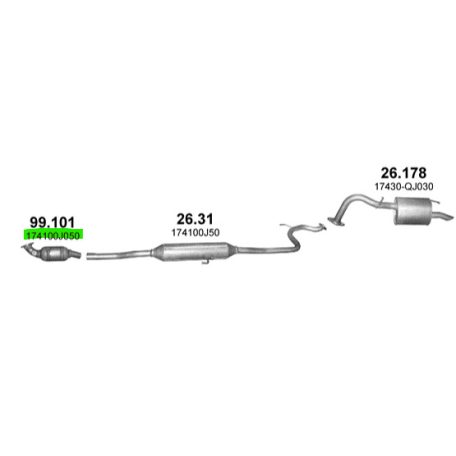 Polmo 99.101 katalizátor – Toyota Yaris 1.3i XP90 modellekhez