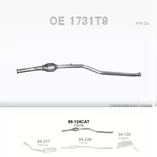   Polmo 99.124 utángyártott katalizátor – Citroen Berlingo / Peugeot Partner 1.9 D