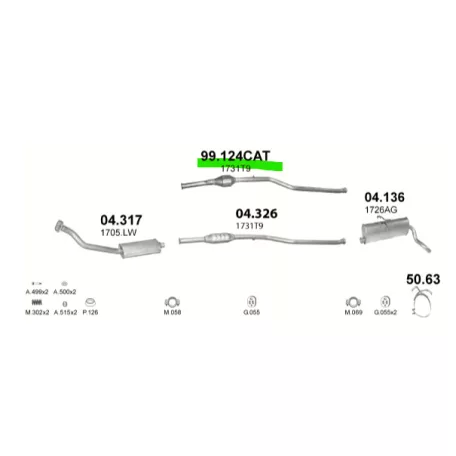 Polmo 99.124 katalizátor – Citroen Berlingo / Peugeot Partner 1.9 D