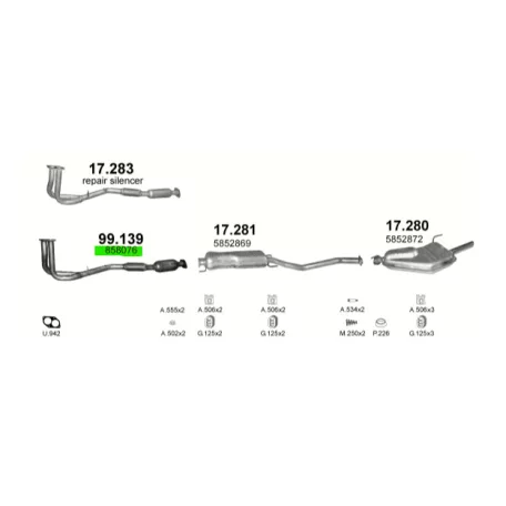 Polmo 99.139 katalizátor – Opel Vectra B 1.8/2.0