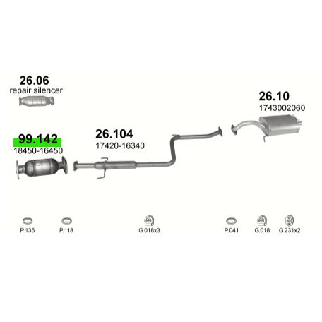 Polmo 99.142 katalizátor – Toyota Carina / Celica / Corolla