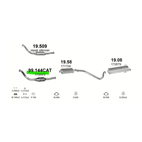 Polmo 99.144 utángyártott katalizátor – Peugeot 306
