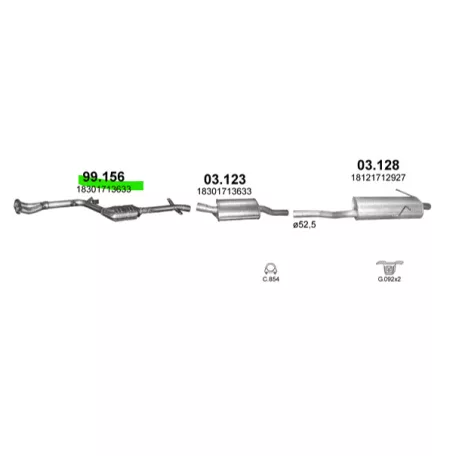 Polmo 99.156 utángyártott katalizátor – BMW E46 316i / 318i