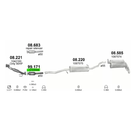 Polmo 99.171 utángyártott katalizátor – Ford / Seat / VW 1.9 TDi