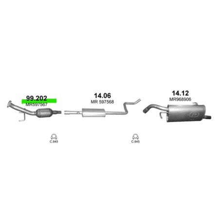 Polmo 99.202 katalizátor – Smart / Mitsubishi Colt 1.1i/1.3i/1.5i