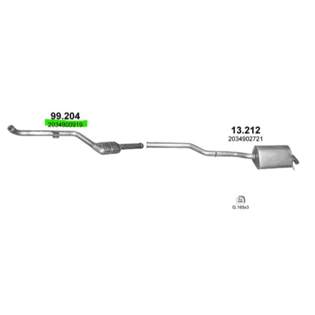 Polmo 99.204 katalizátor – Mercedes CLK / C200TD W203
