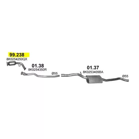 Polmo 99.238 - Utángyártott katalizátor AUDI A4 1.8 (2007-2012)