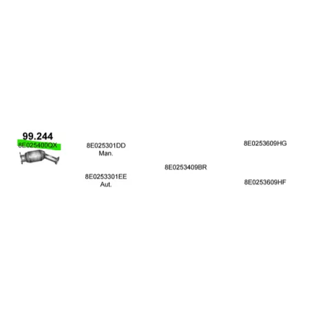 Polmo 99.244 utángyártott katalizátor – Audi A4 / A6 2.0 TFSi 2004-2008