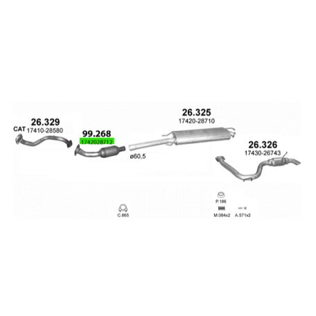 Polmo 99.268 katalizátor – Toyota Rav 4 XA30