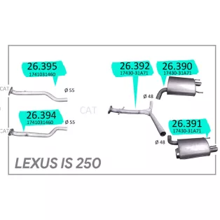Kipufogó rendszer – LEXUS IS 250 LV6 2.5i (2005-2013)