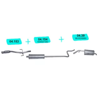   Kipufogó rendszer – 1.2 VTi Opel Crossland / Peugeot 208 / 2008 / Citroen C3 / C4 Cactus (2012-)