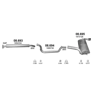   Komplett kipufogó rendszer – FORD Focus mk3 1.5/1.6 EcoBoost (2011-2017)