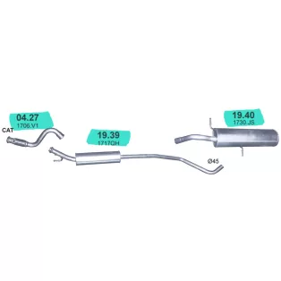   Kipufogó rendszer – 1.2 THP / 1.6 VTi PEUGEOT 308 / 3008 / C4 / DS4 (2010-2018)