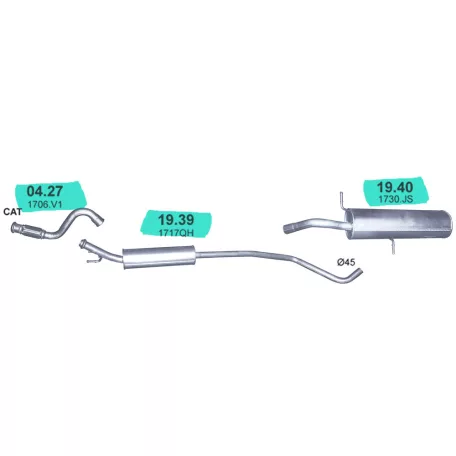 Kipufogó rendszer – 1.2 THP / 1.6 VTi PEUGEOT 308 / 3008 / C4 / DS4 (2010-2018)