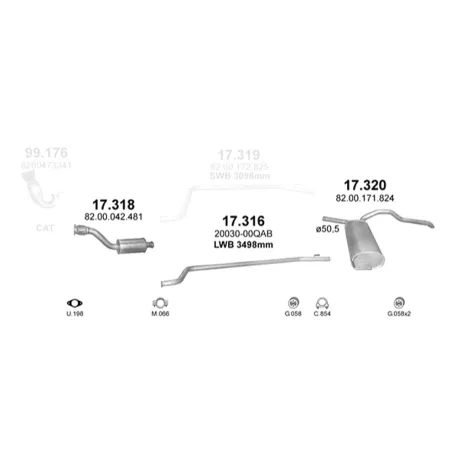 Kipufogó rendszer – 1.9 D OPEL Vivaro / Primastar / Traffic II (2001-2006)