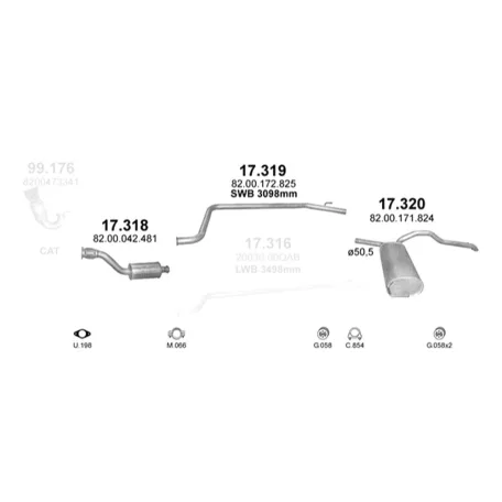 Kipufogó rendszer – 1.9 D OPEL Vivaro / Primastar / Traffic II (2001-2006)