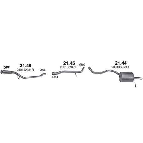 Komplett kipufogó szett – RENAULT Clio IV / Captur 1.5 dCi (2012-2018)