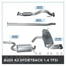 Komplett kipufogó rendszer – AUDI A3 Sportback 1.4 TFSI (2007-2012)