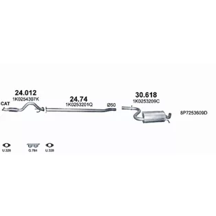   Kipufogó szett – 1.4 TSI / TFSI AUDI A3 / Golf V / V Plus / VI / Eos (2007-2013)