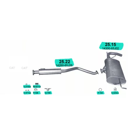 Kipufogó szett– SUZUKI Grand Vitara 2.0i 4x4 (2008-2015)