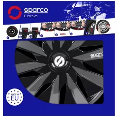 16" DÍSZTÁRCSA LAZIO SZÜRKE-FEKETE, 4db