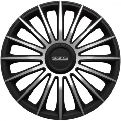 16" DÍSZTÁRCSA TREVISO EZÜST-FEKETE, 4db