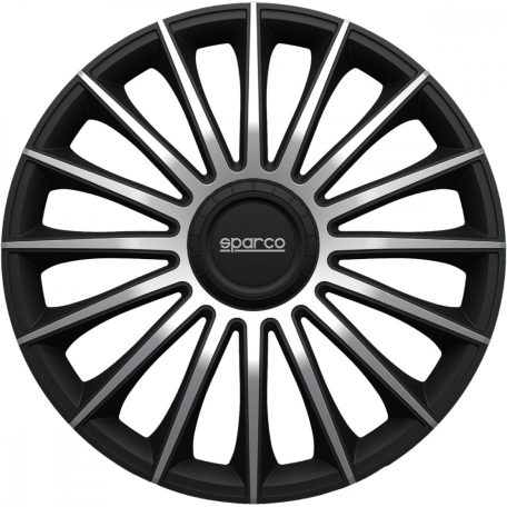 15" DÍSZTÁRCSA TREVISO EZÜST-FEKETE, 4db