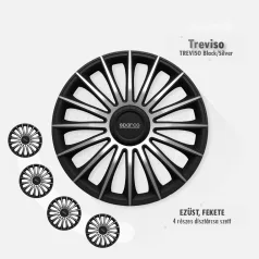 16" DÍSZTÁRCSA TREVISO EZÜST-FEKETE, 4db