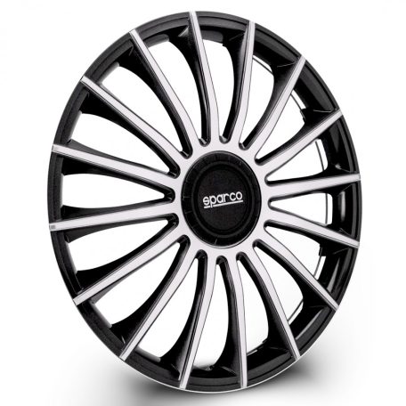 15" DÍSZTÁRCSA TREVISO EZÜST-FEKETE, 4db