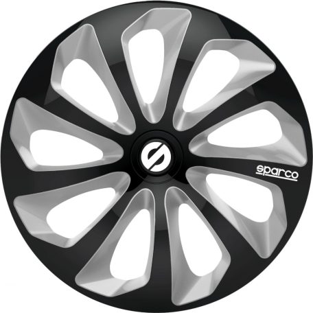 15" DÍSZTÁRCSA SICILIA FEKETE-EZÜST, 4db