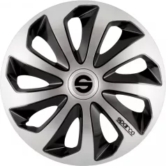 16" DÍSZTÁRCSA SICILIA EZÜST-FEKETE, 4db