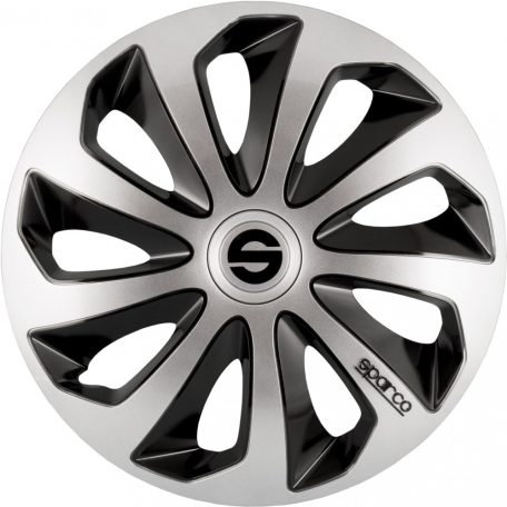 16" DÍSZTÁRCSA SICILIA EZÜST-FEKETE, 4db