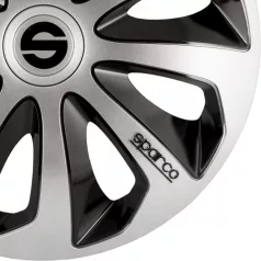 16" DÍSZTÁRCSA SICILIA EZÜST-FEKETE, 4db