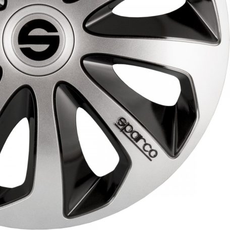 16" DÍSZTÁRCSA SICILIA EZÜST-FEKETE, 4db