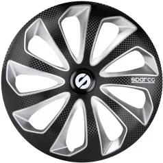 16" DÍSZTÁRCSA SICILIA FEKETE CARBON-EZÜST, 4db