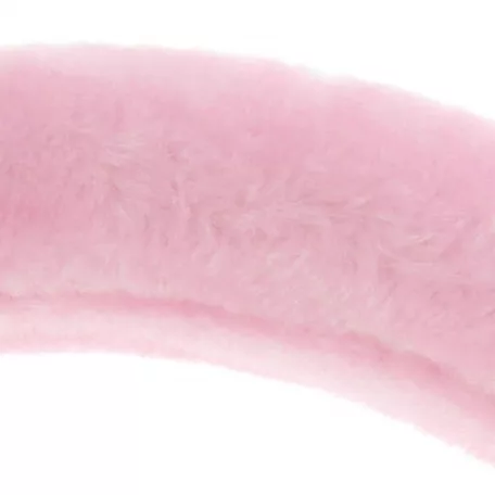 Rózsaszín csajos kormányvédő, plüss szőrme, 37-39cm