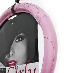 Csajos, strasszköves rózsaszín kormányvédő, 37-39cm