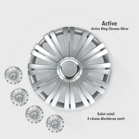 13" DÍSZTÁRCSA ACTIVE RC EZÜST, 4db