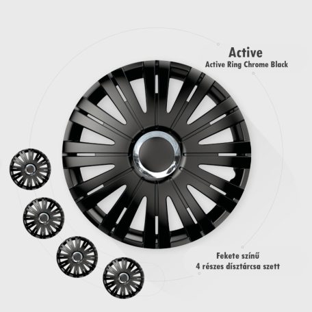 13" DÍSZTÁRCSA ACTIVE RC FEKETE, 4db