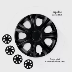 13" DÍSZTÁRCSA IMPULSE FEKETE, 4db