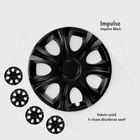 13" DÍSZTÁRCSA IMPULSE FEKETE, 4db