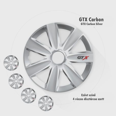 14" DÍSZTÁRCSA GTX CARBON EZÜST, 4db