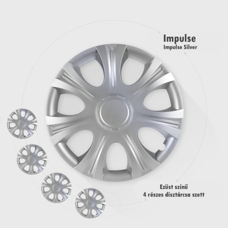 16" DÍSZTÁRCSA IMPULSE EZÜST, 4db