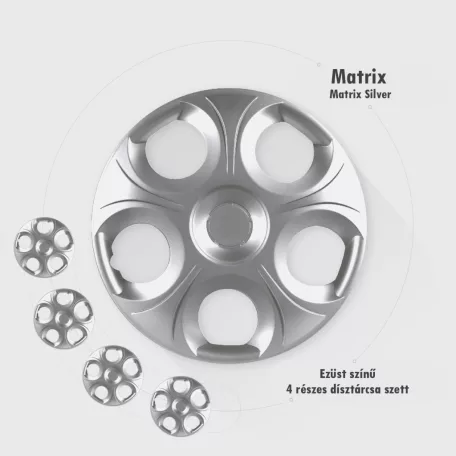 13" DÍSZTÁRCSA MATRIX EZÜST, 4db