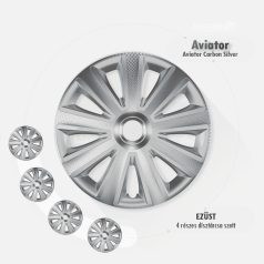 15" DÍSZTÁRCSA AVIATOR CARBON EZÜST, 4db