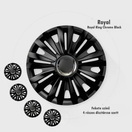 16" DÍSZTÁRCSA ROYAL RC FEKETE, 4db